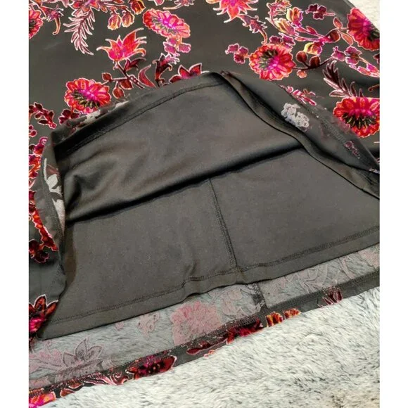 Luxology Multicolor Velvet Floral Overlay Choker Dress 8 Burnout - Picture 6 of 10